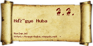 Hőgye Huba névjegykártya