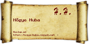 Hőgye Huba névjegykártya